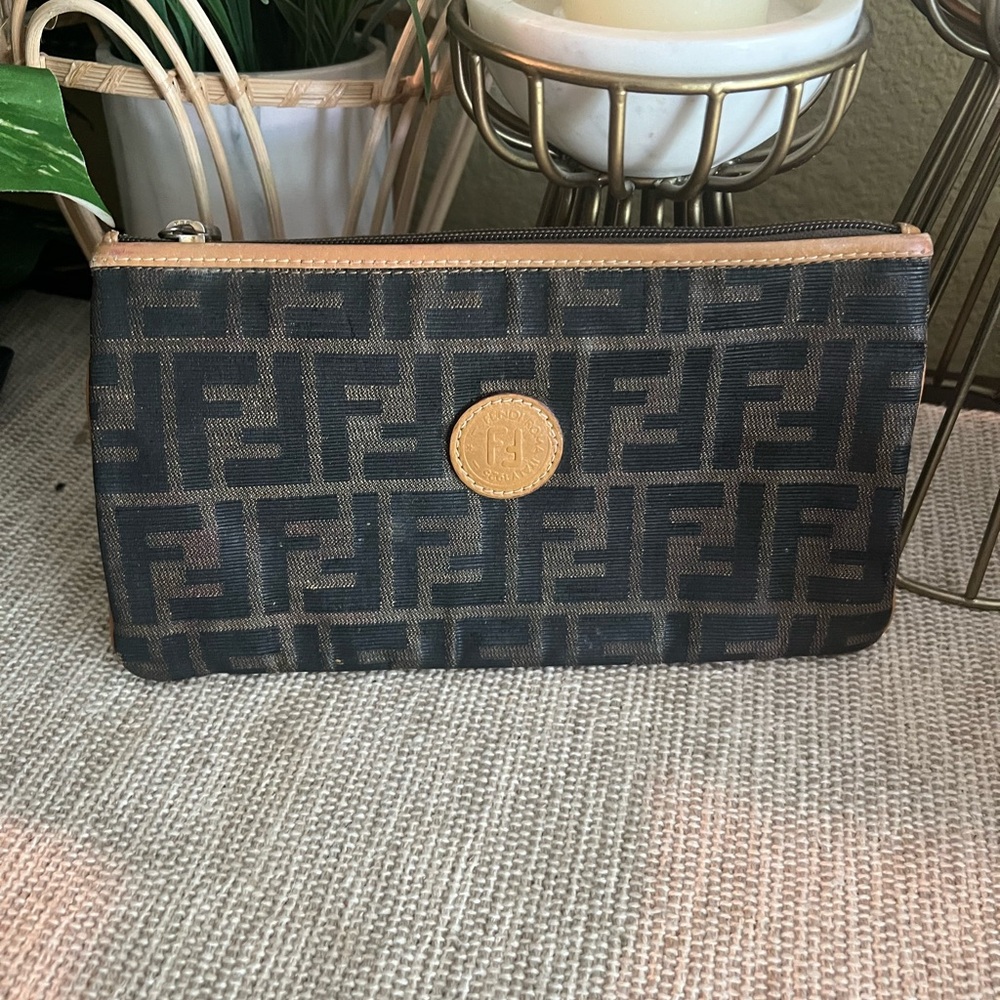 SOLD! Vintage Fendi makeup bag purse wristlet